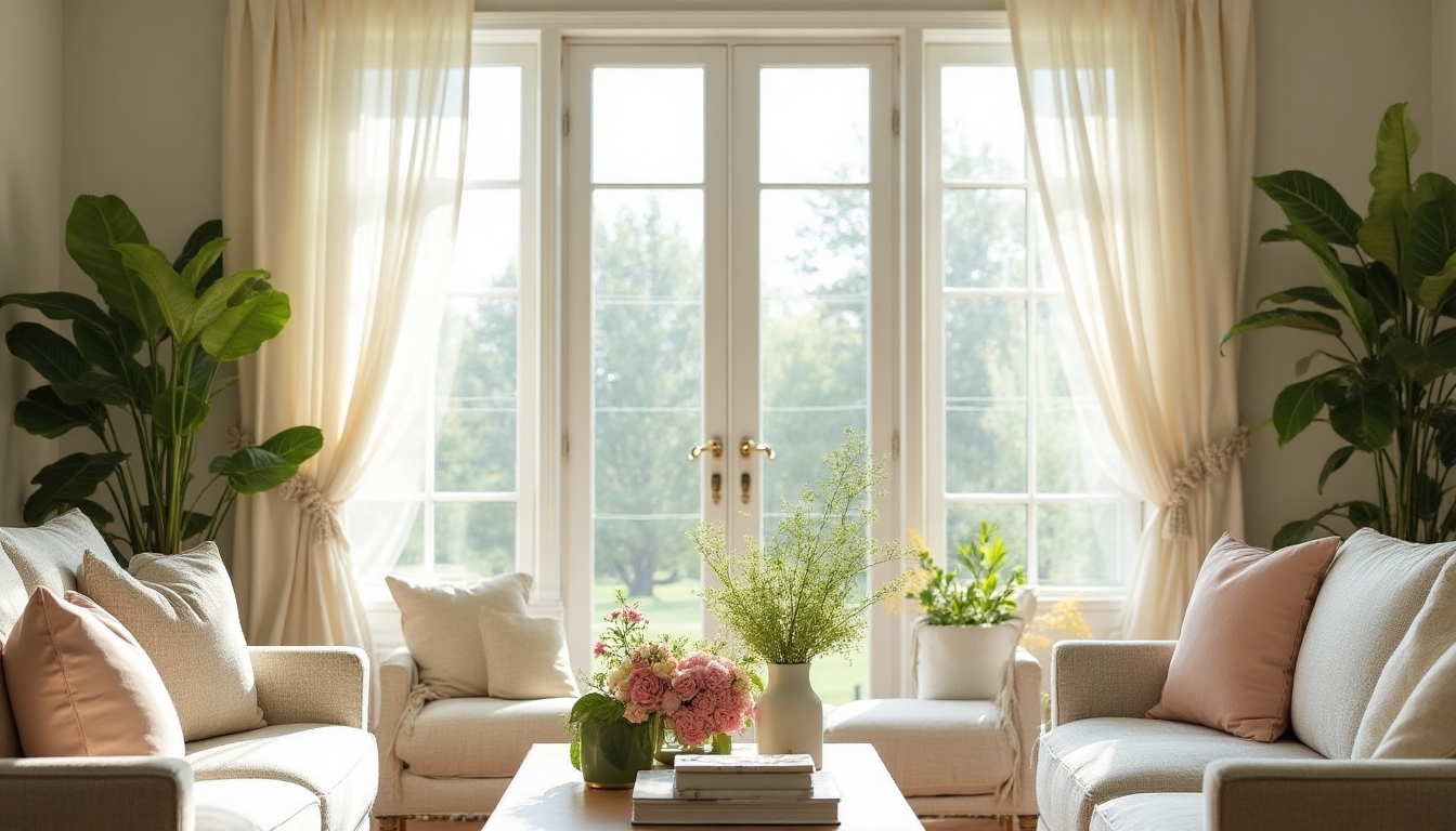sheer pastel window treatments