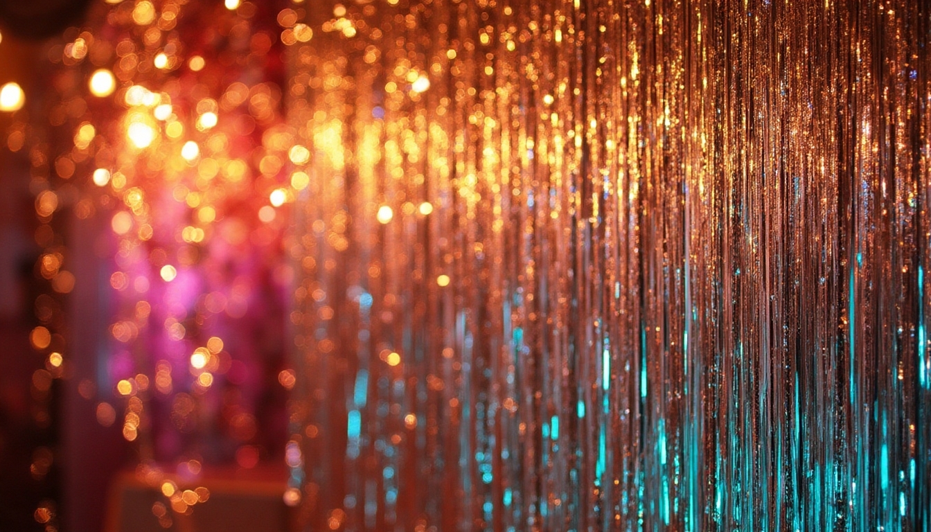 shimmering tinsel photo backdrop