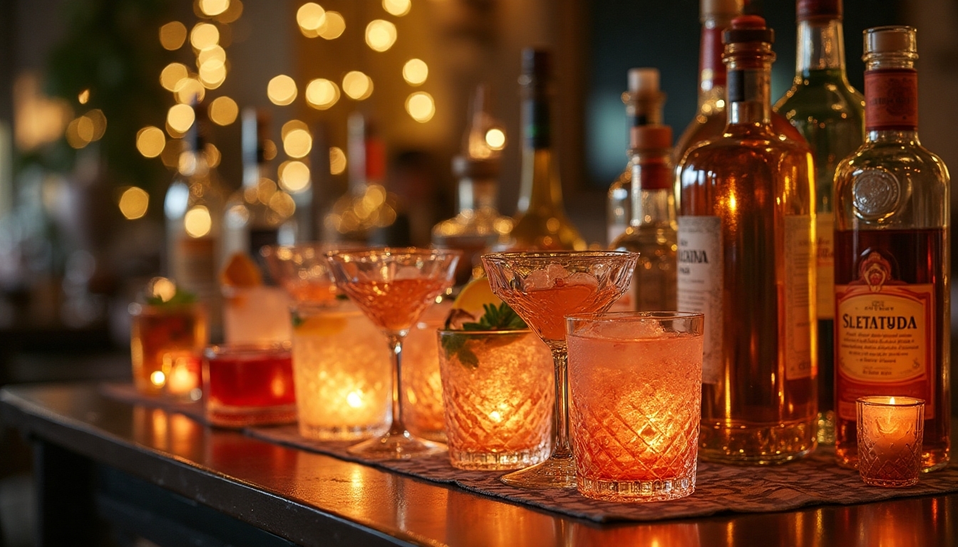 signature cocktail station setup