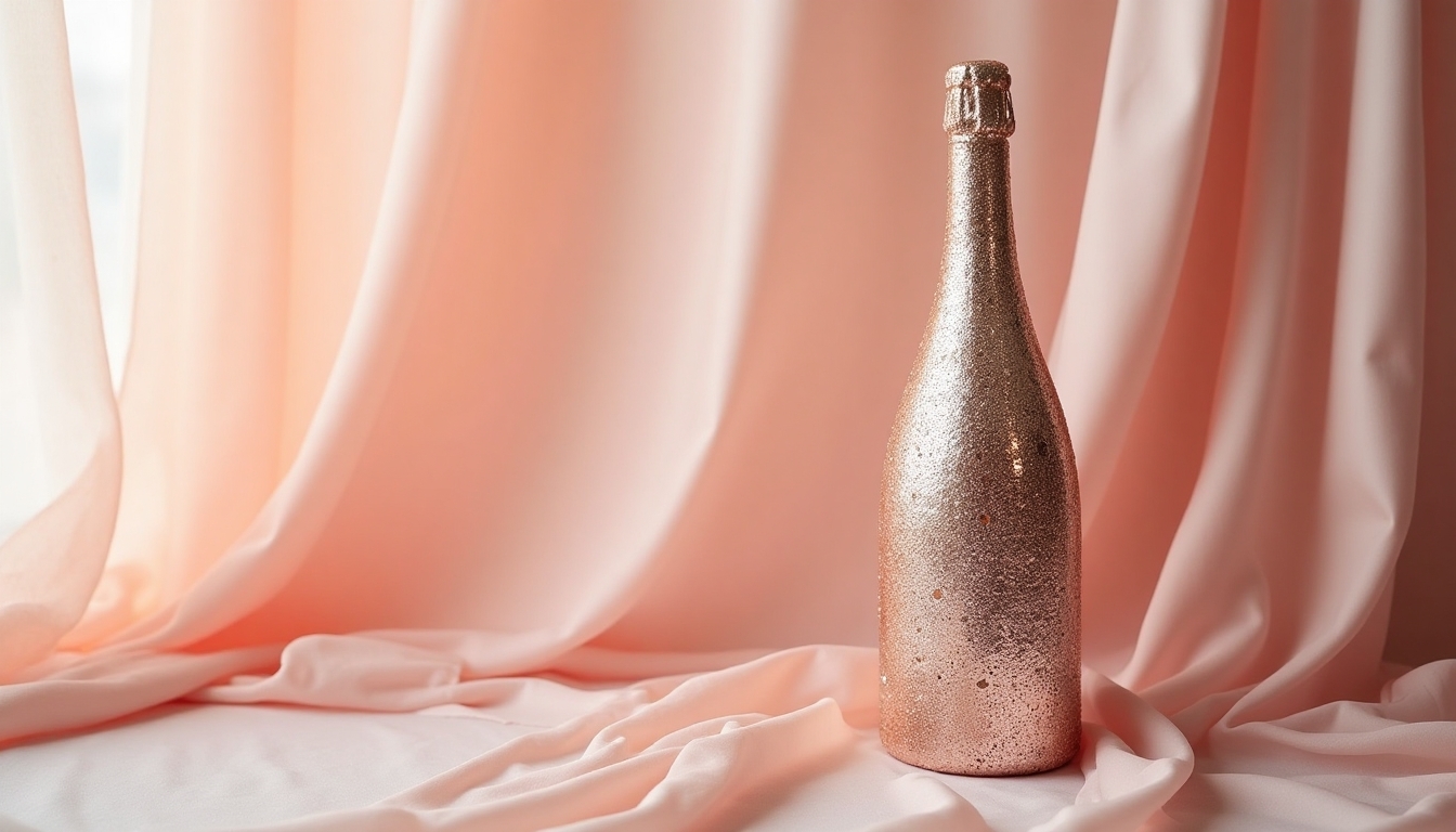 sparkling champagne bottle display