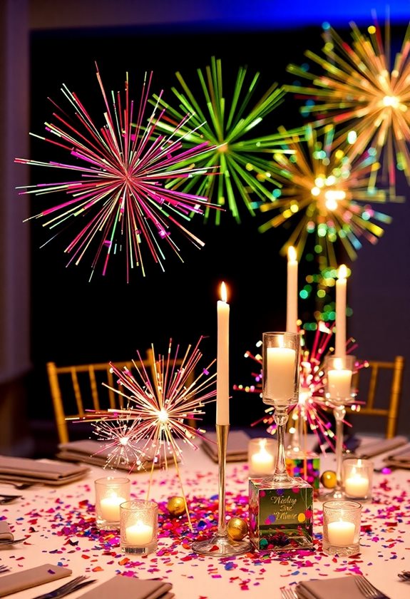 sparkling firework table centerpieces