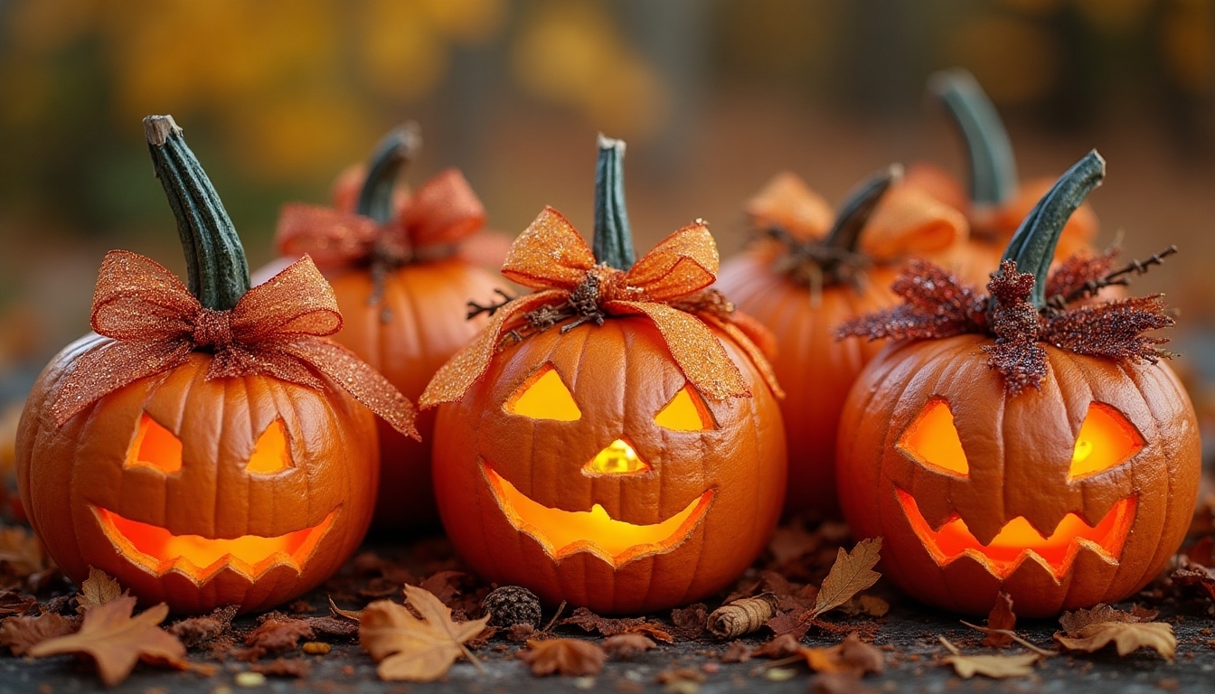sparkling mixed media pumpkins