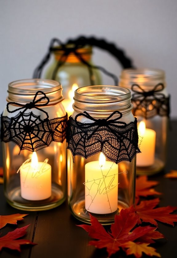 spooky glass jar luminaries