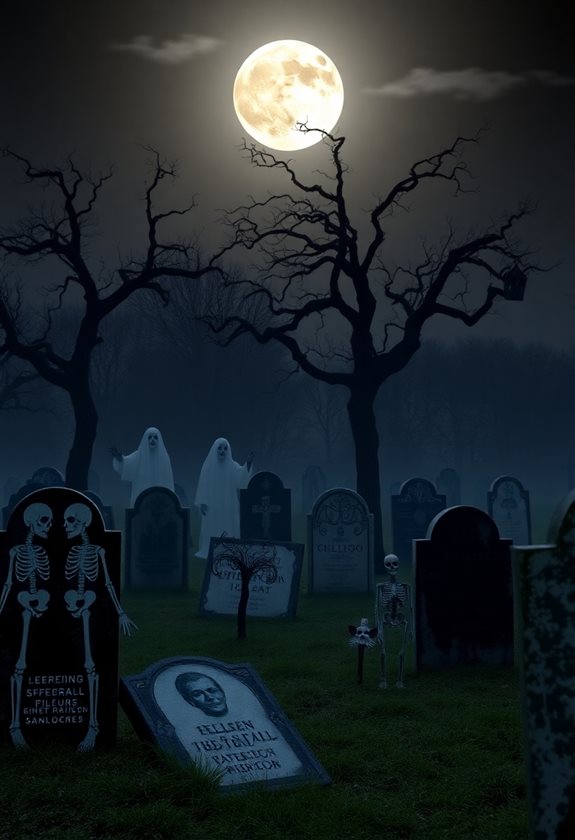 spooky graveyard halloween decor