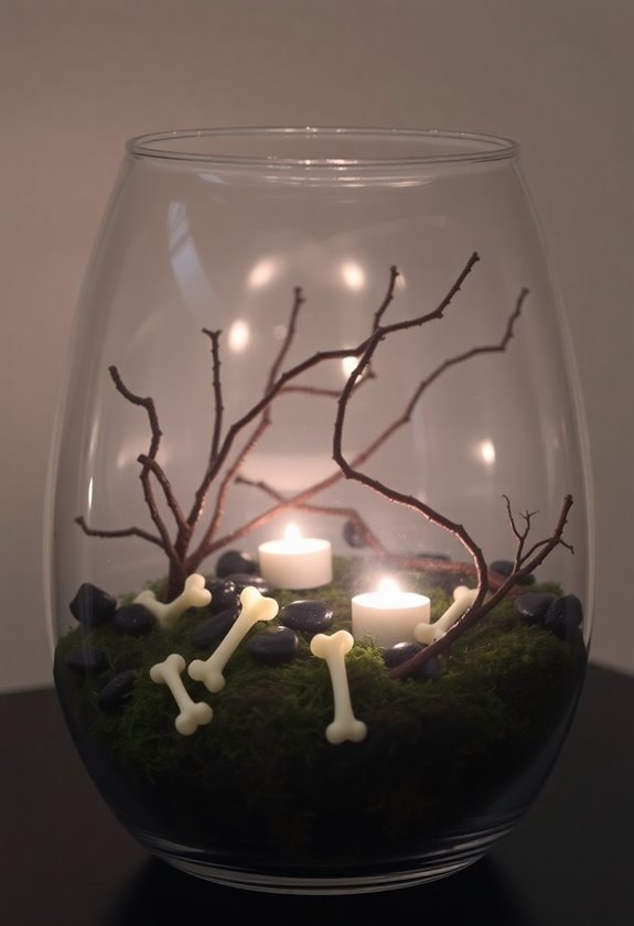 spooky miniature landscape terrarium
