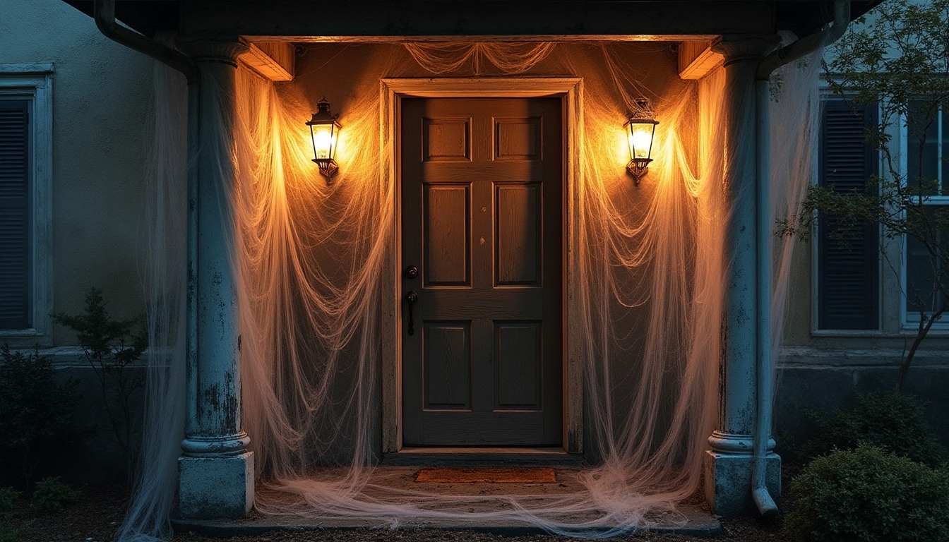 spooky spider web entrance