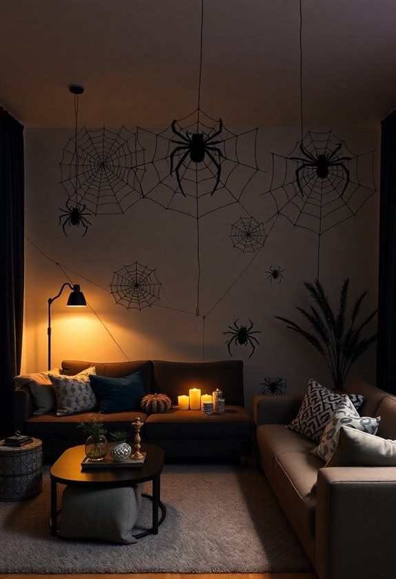 spooky spider web stickers