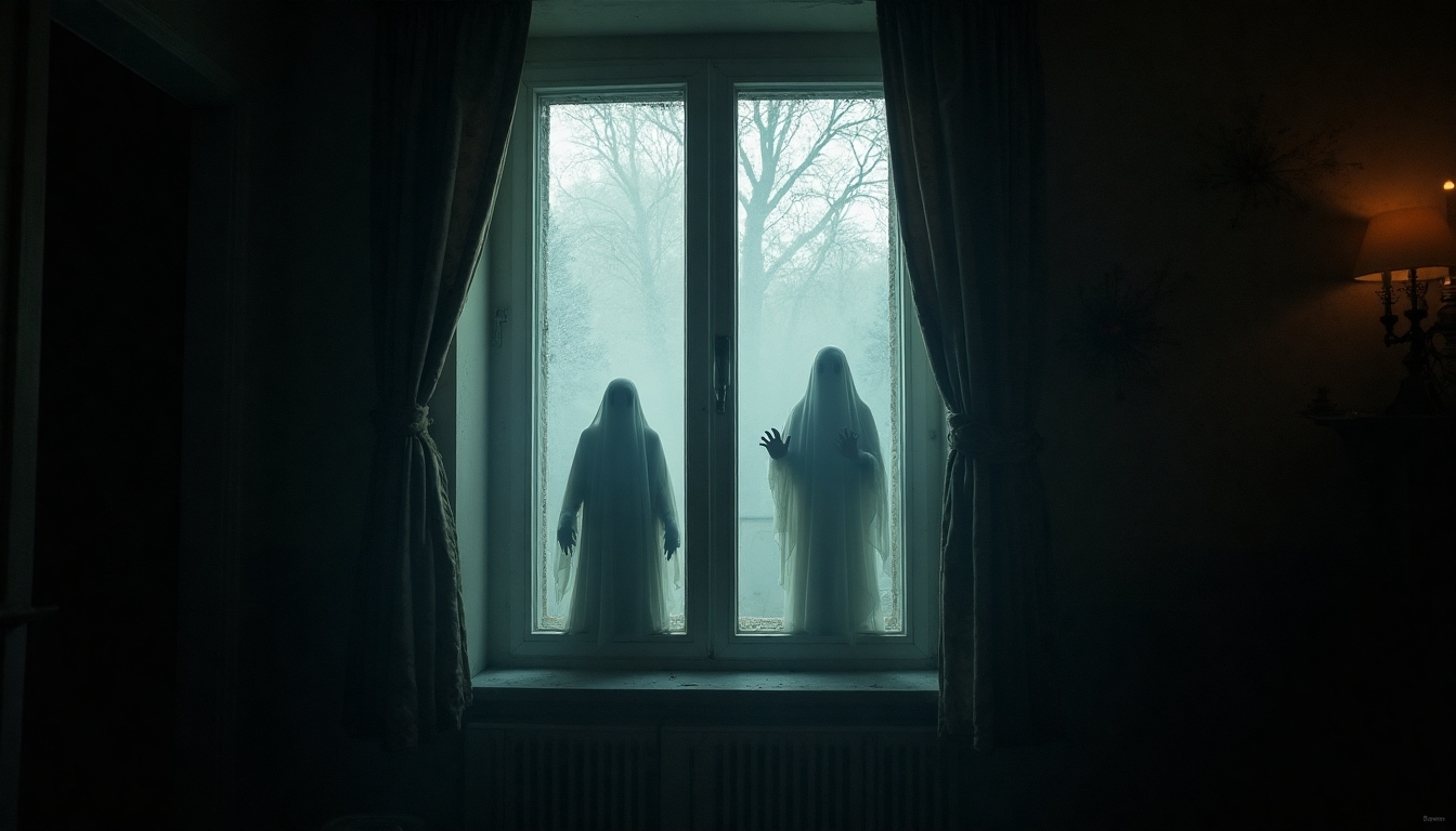 spooky window silhouette decorations