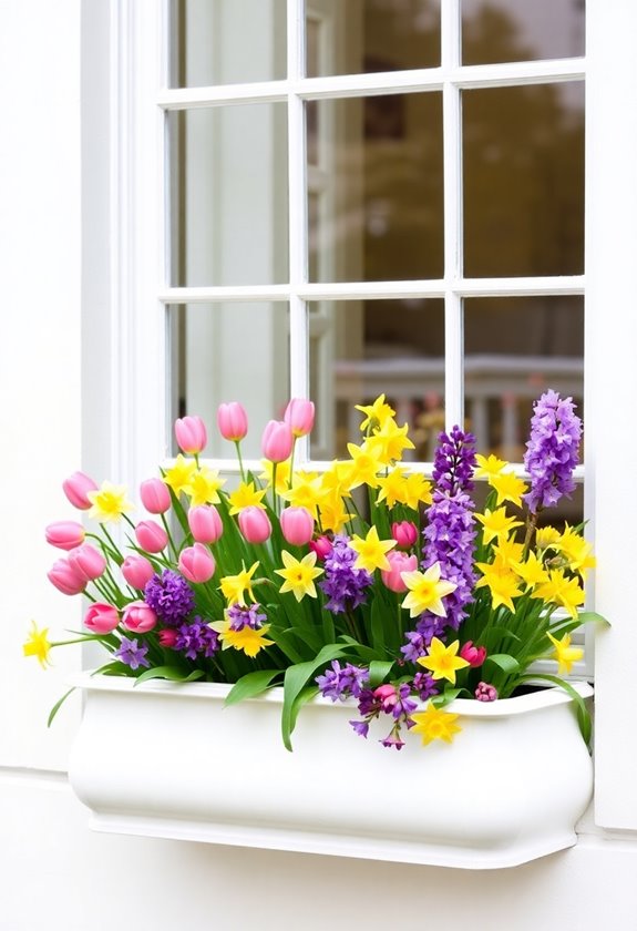 spring flower window boxes