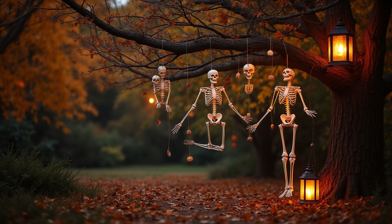 strategic spooky skeleton setup