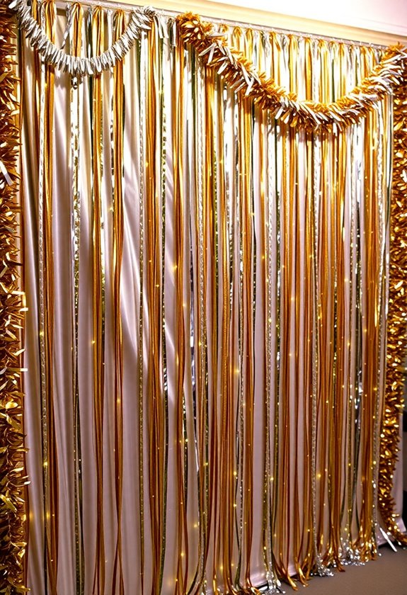 tassel and tinsel backdrop