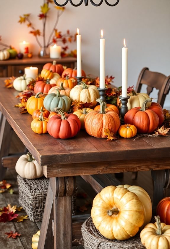 thanksgiving centerpiece with pumpkins