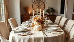 thanksgiving decor in beige