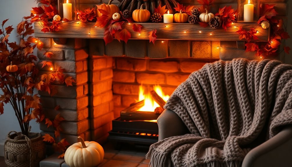 thanksgiving fireplace decor ideas