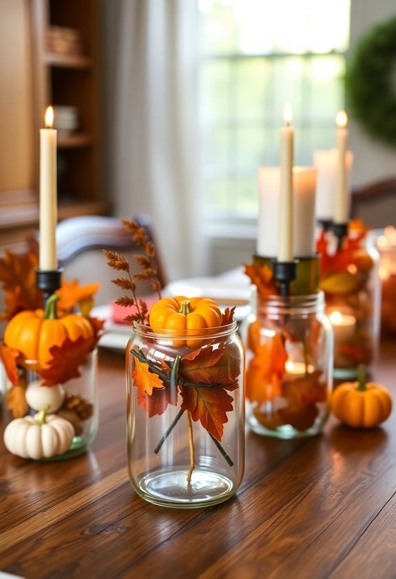 thanksgiving mason jar decor