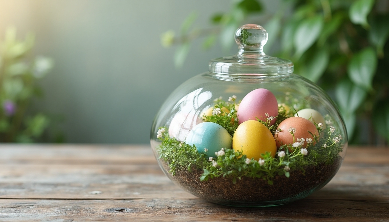 tiered easter egg display