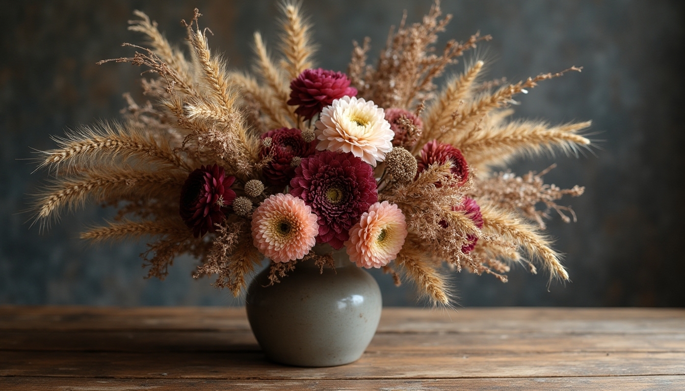 timeless dried floral arrangements