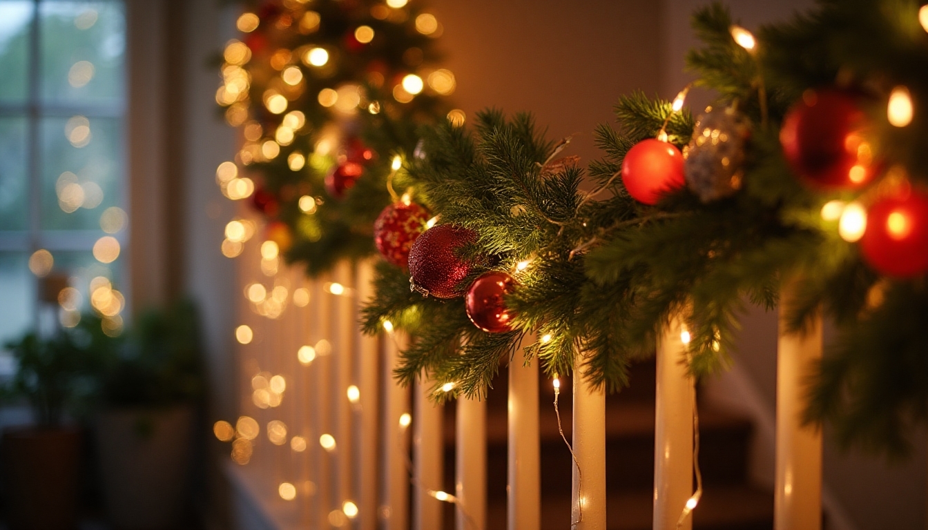 twinkling lights and ornaments