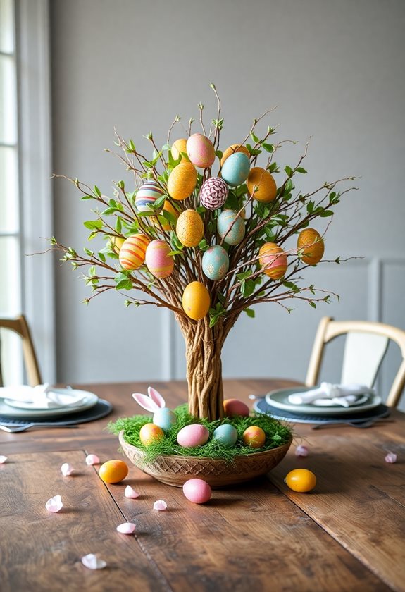 vibrant easter egg centerpiece
