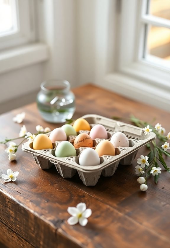 vintage egg carton decor