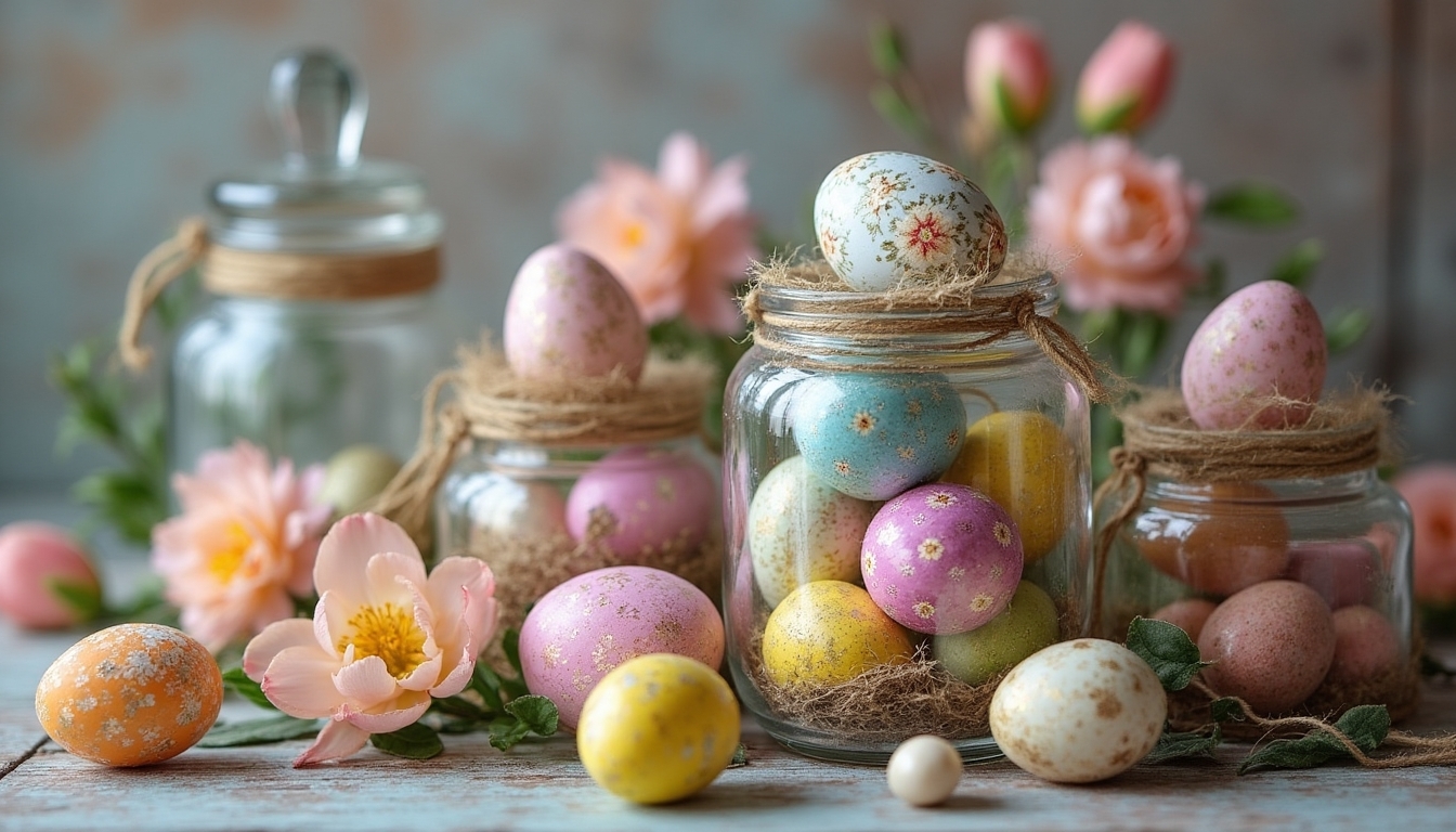 vintage egg jar display
