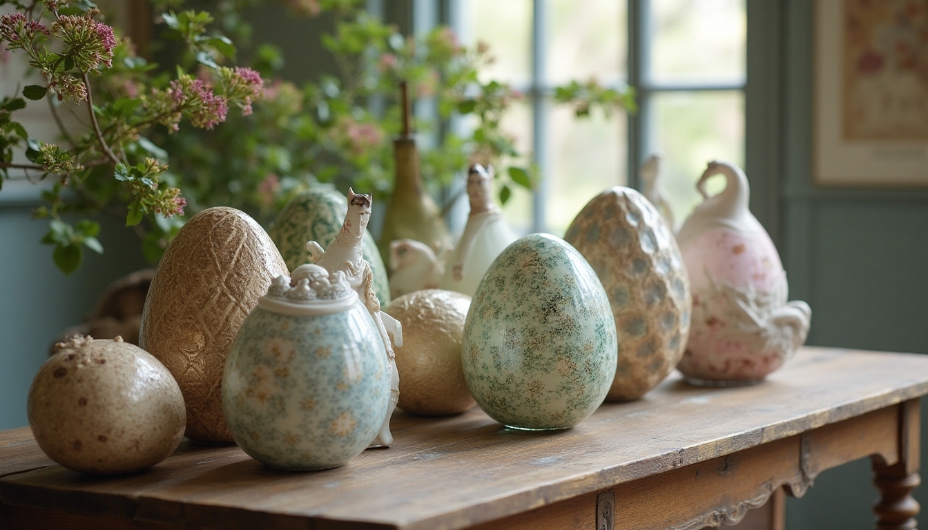 vintage glass easter decor