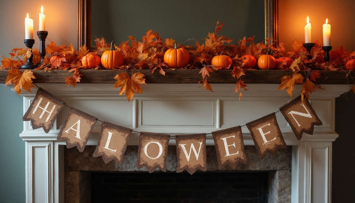 vintage halloween letter banners