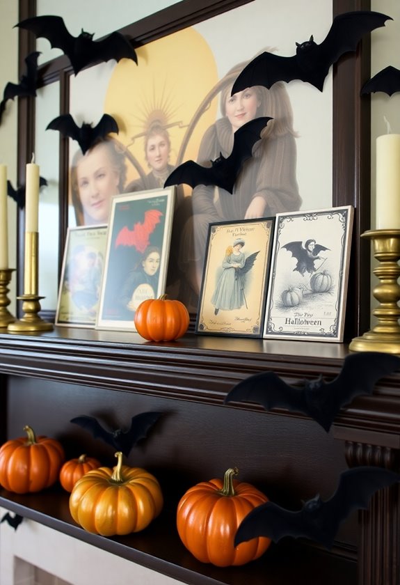 vintage halloween postcards display