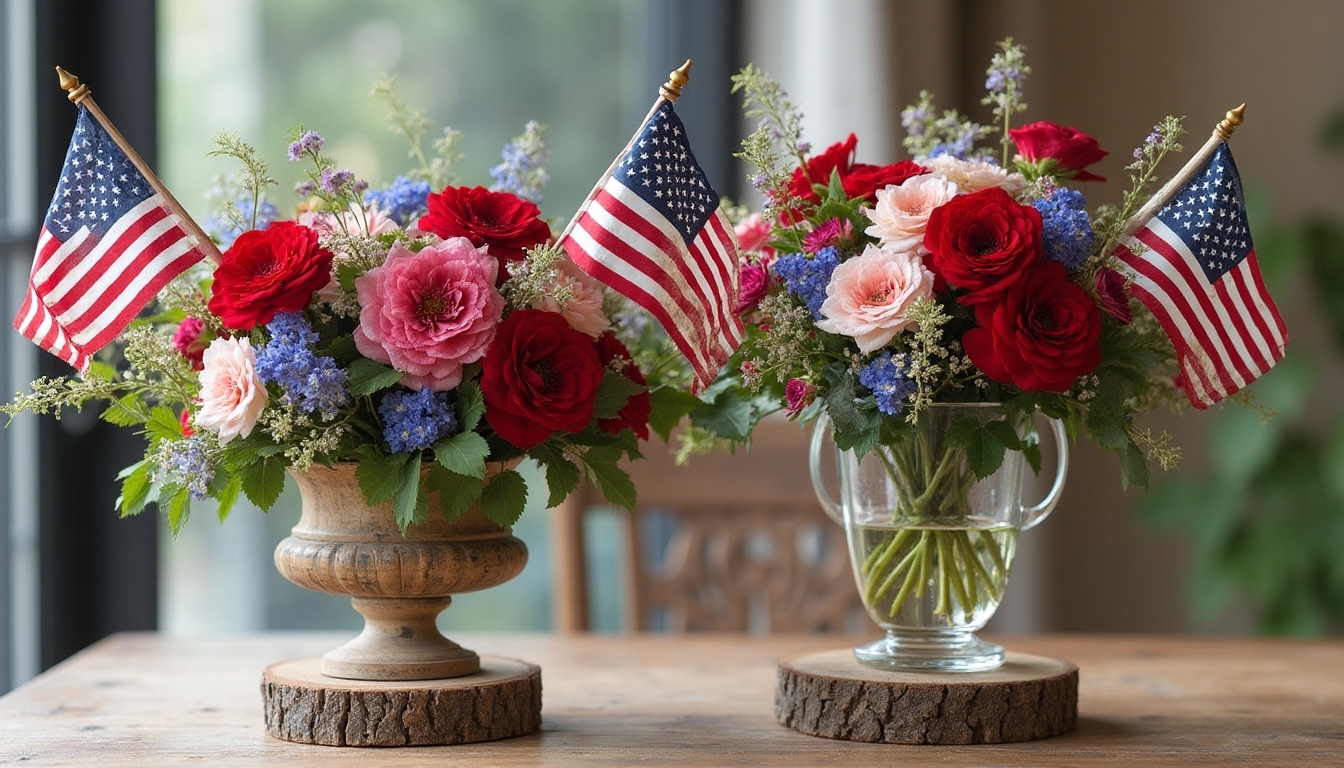 vintage patriotic centerpiece display