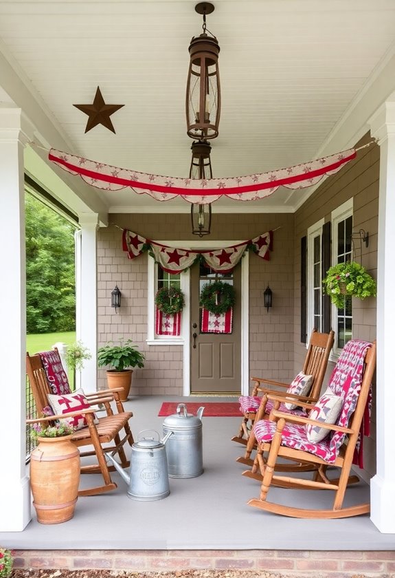 vintage patriotic porch accents