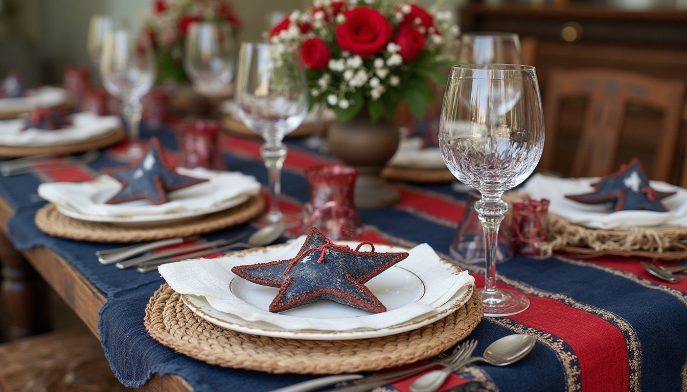 vintage patriotic table setting