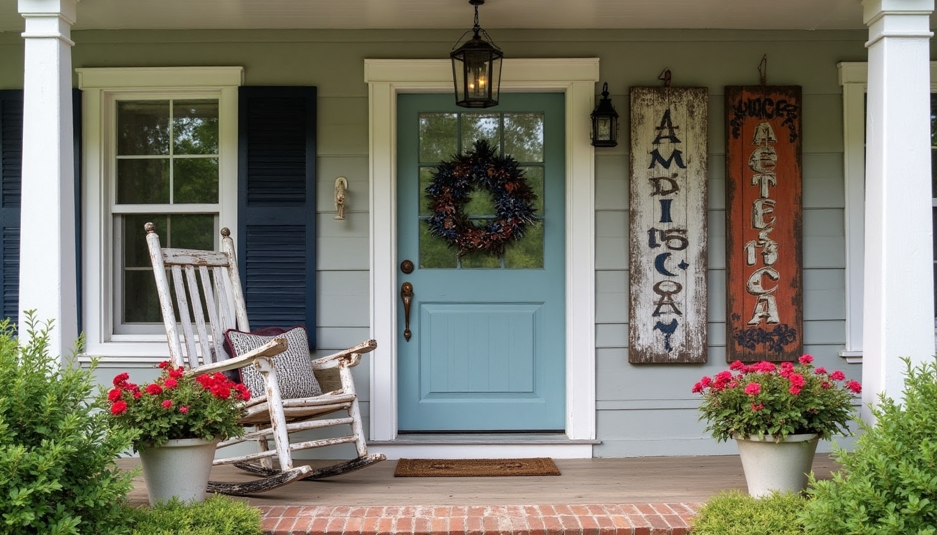 vintage wooden patriotic decor