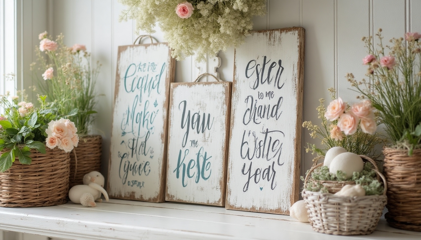 weathered easter wood signs
