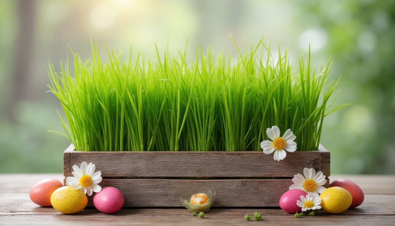 wheatgrass candy centerpiece creation