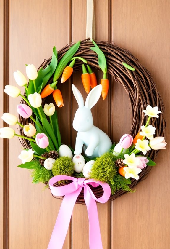 whimsical spring garden wreath
