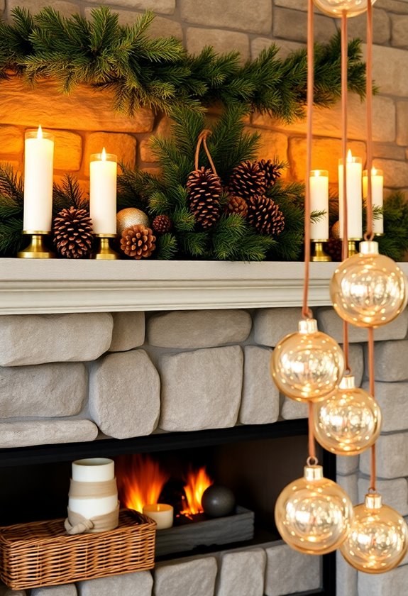 winter mantel display refresh