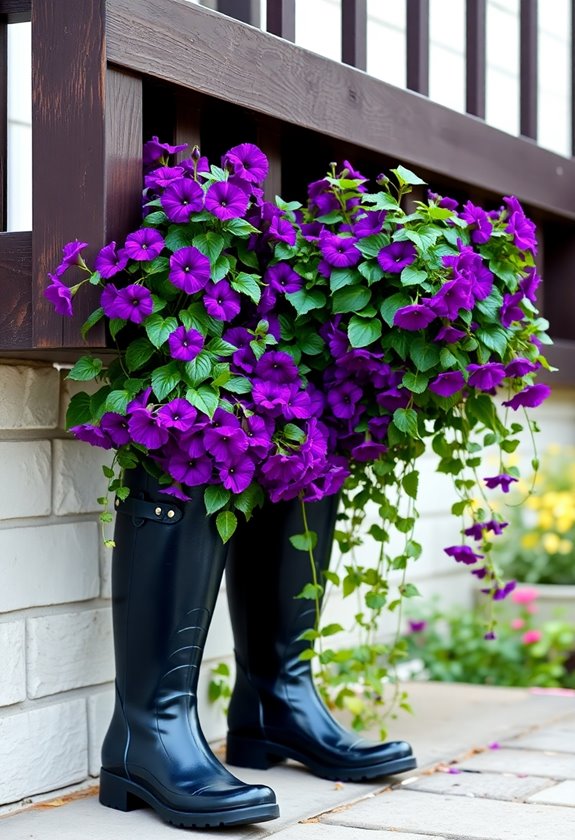 witch leg planters display