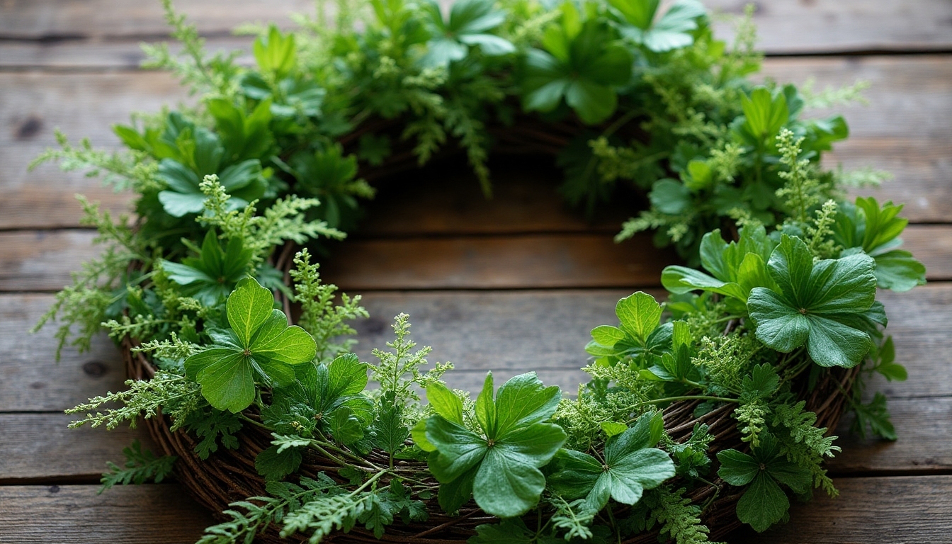 wreath base greenery assembly