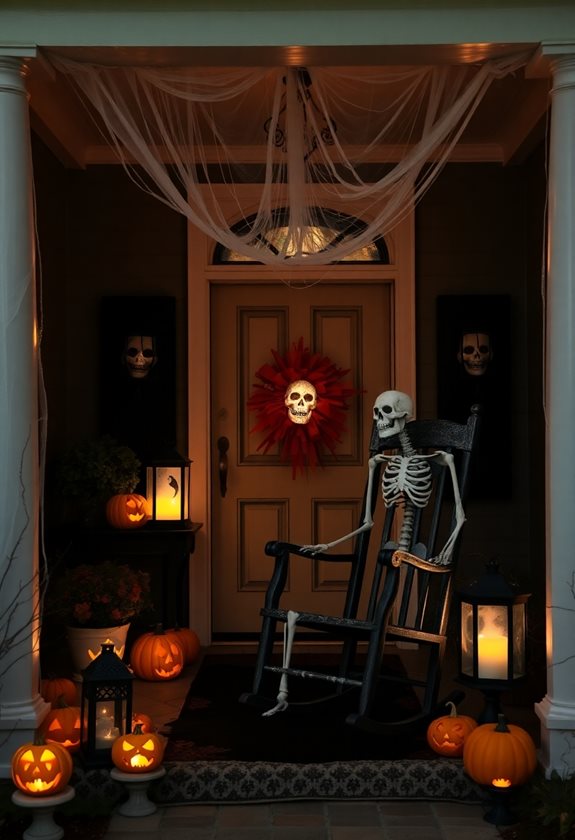 haunting front porch decor