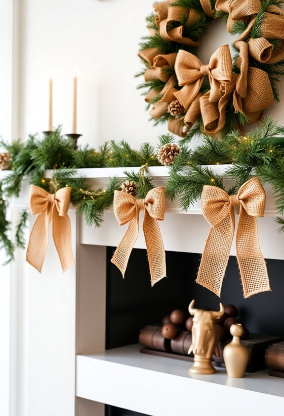 burlap jute bow garland