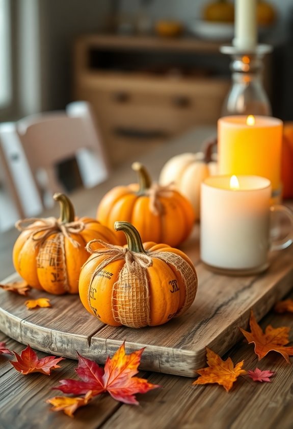 burlap pumpkin centerpiece tutorial