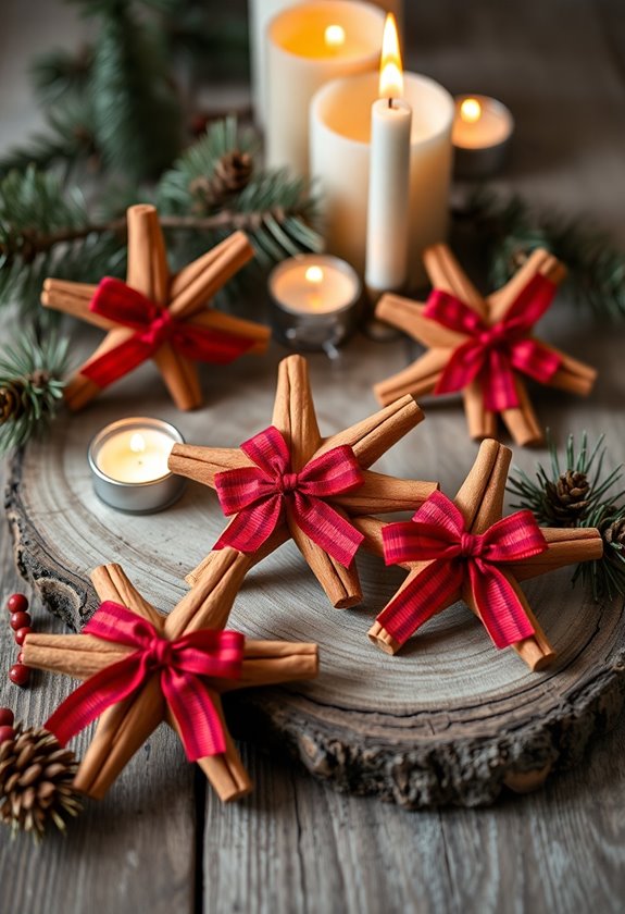 cinnamon stick star ornaments