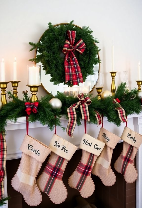 cozy retro holiday mantelpiece