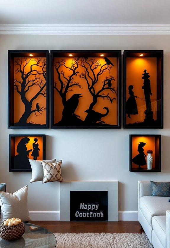 dramatic silhouette shadow boxes