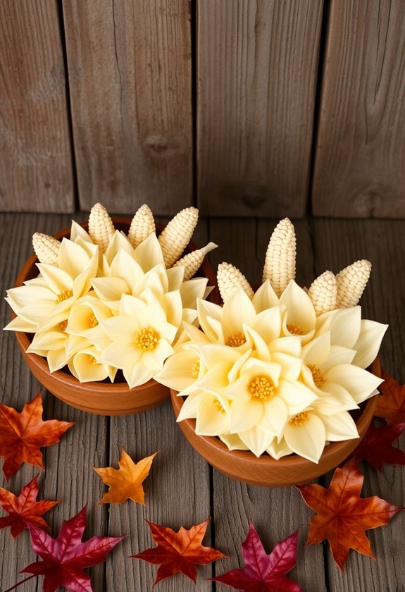 elegant corn husk arrangements