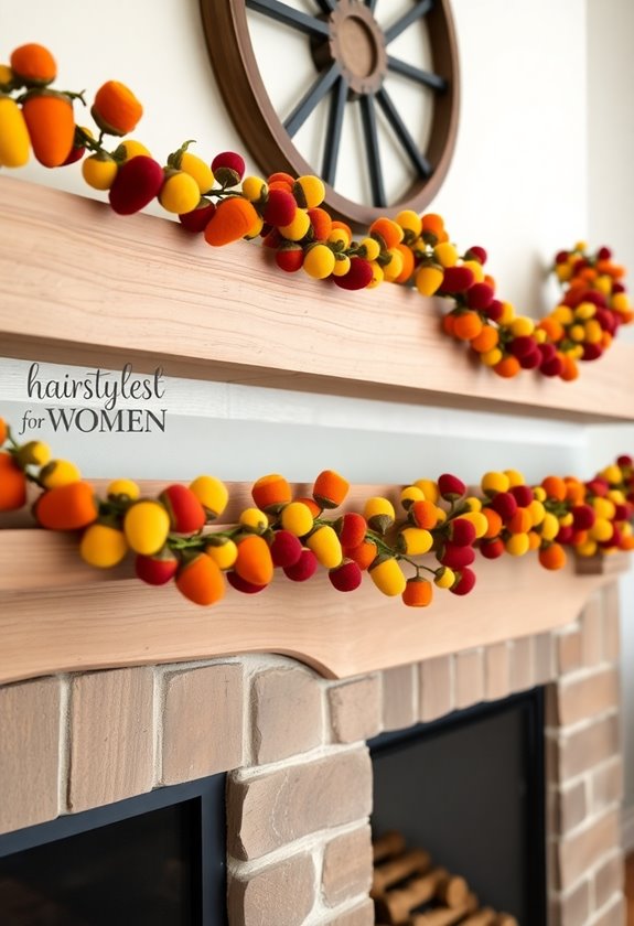 felt acorn garland crafting