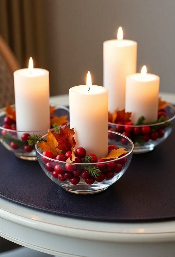 floating candle centerpiece arrangement