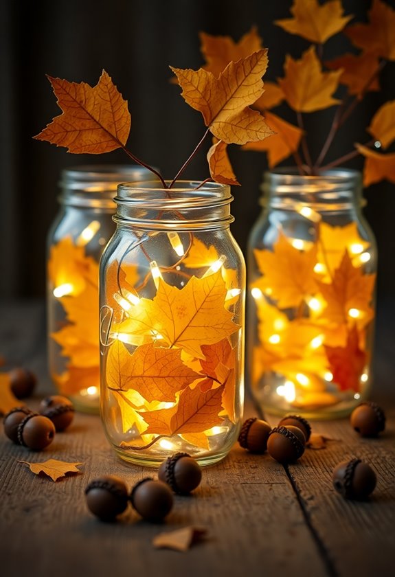 handmade autumn leaf lanterns