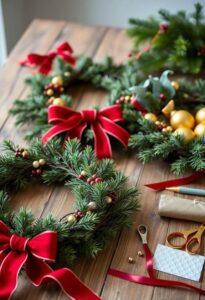 handmade christmas wreath creation