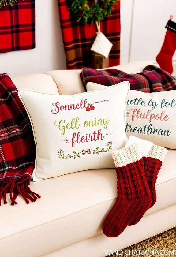 handmade holiday pillow decorations